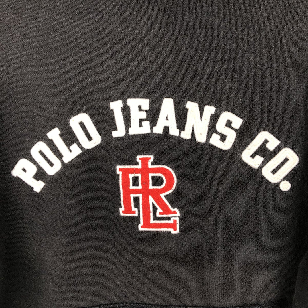 Ralph Lauren Polo Jeans Company sweatshirt pullover hoodie, men's size XL cotton black type Vintage Second Hand