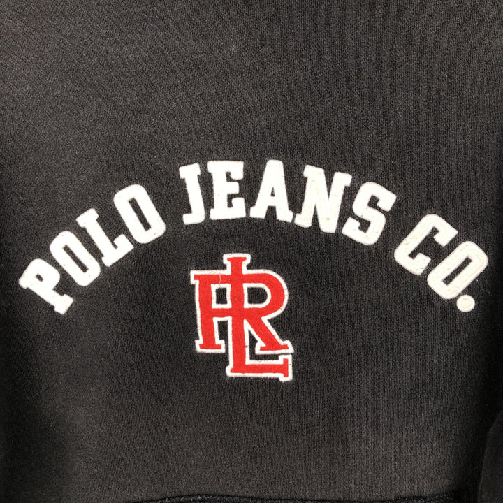 Ralph Lauren Polo Jeans Company sweatshirt pullover hoodie, men's size XL cotton black type Vintage Second Hand