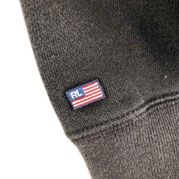 Ralph Lauren Polo Jeans Company sweatshirt pullover hoodie, men's size XL cotton black type Vintage Second Hand
