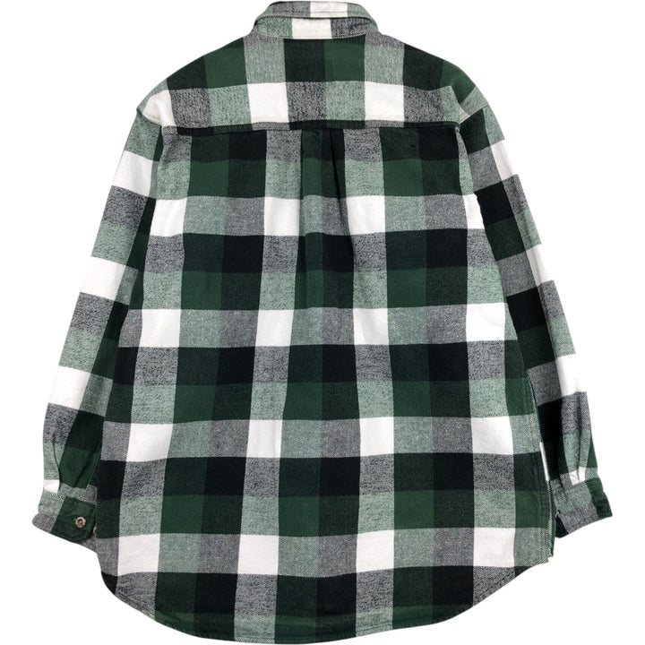 FIELD AND STREAM Long Sleeve Flannel Check Shirt, Men's Size L cotton green type Vintage Second Hand