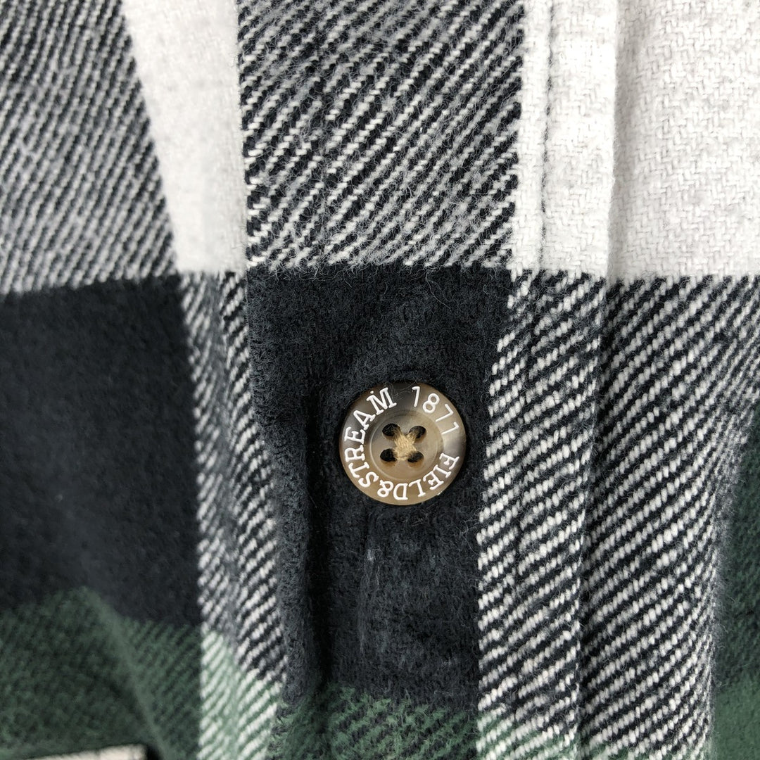 FIELD AND STREAM Long Sleeve Flannel Check Shirt, Men's Size L cotton green type Vintage Second Hand