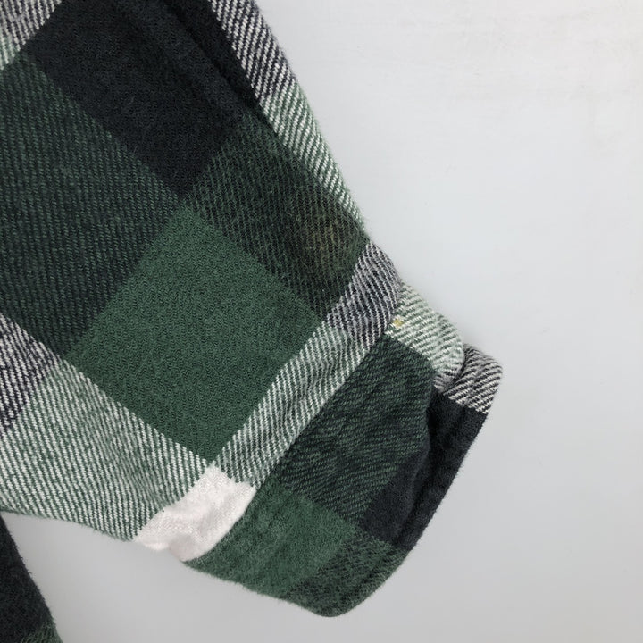 FIELD AND STREAM Long Sleeve Flannel Check Shirt, Men's Size L cotton green type Vintage Second Hand