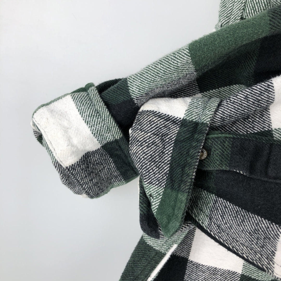 FIELD AND STREAM Long Sleeve Flannel Check Shirt, Men's Size L cotton green type Vintage Second Hand