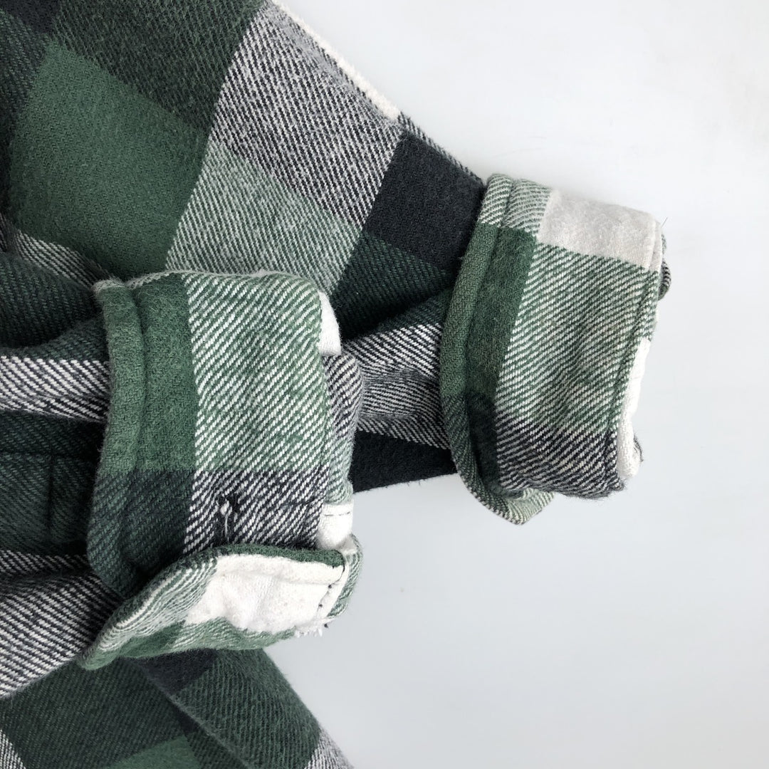 FIELD AND STREAM Long Sleeve Flannel Check Shirt, Men's Size L cotton green type Vintage Second Hand