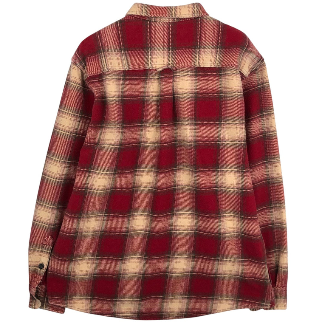 ORVIS Long Sleeve Flannel Check Shirt, Men's XL Size cotton red type Vintage Second Hand