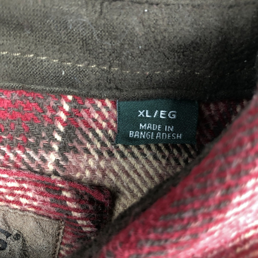 ORVIS Long Sleeve Flannel Check Shirt, Men's XL Size cotton red type Vintage Second Hand