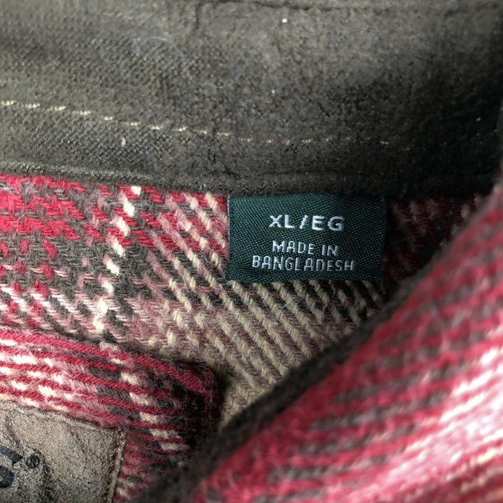 ORVIS Long Sleeve Flannel Check Shirt, Men's XL Size cotton red type Vintage Second Hand