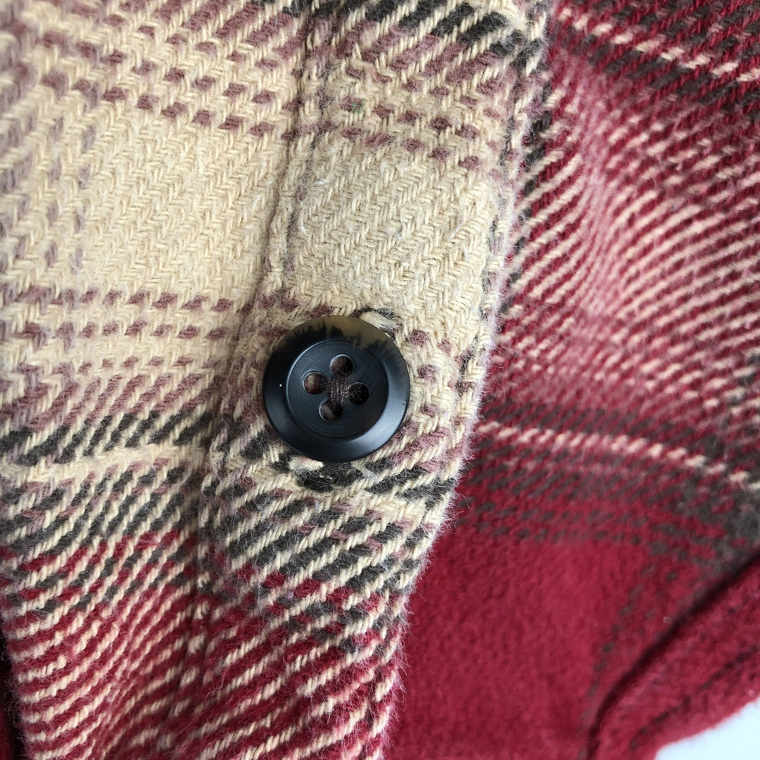 ORVIS Long Sleeve Flannel Check Shirt, Men's XL Size cotton red type Vintage Second Hand