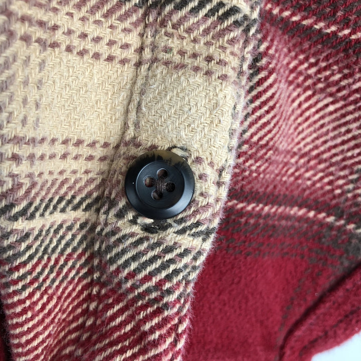 ORVIS Long Sleeve Flannel Check Shirt, Men's XL Size cotton red type Vintage Second Hand
