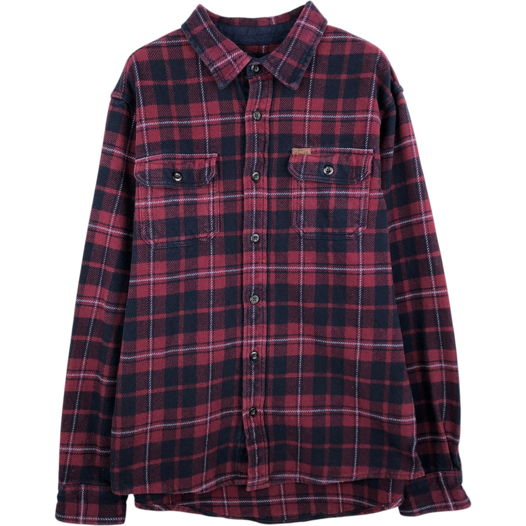 ORVIS Long Sleeve Flannel Check Shirt, Men's Size L cotton red type Vintage Second Hand