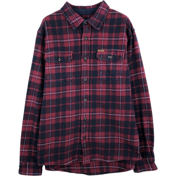 ORVIS Long Sleeve Flannel Check Shirt, Men's Size L cotton red type Vintage Second Hand