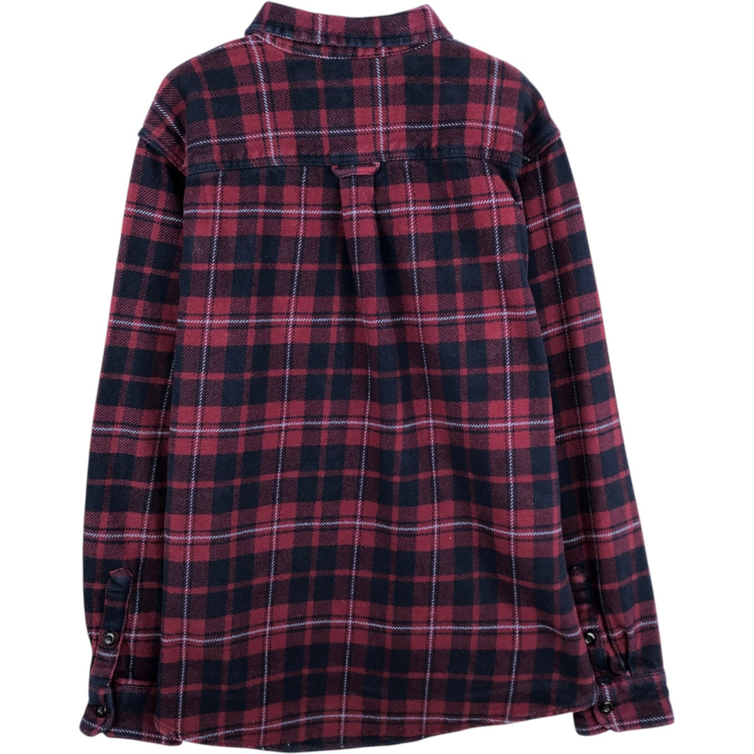 ORVIS Long Sleeve Flannel Check Shirt, Men's Size L cotton red type Vintage Second Hand