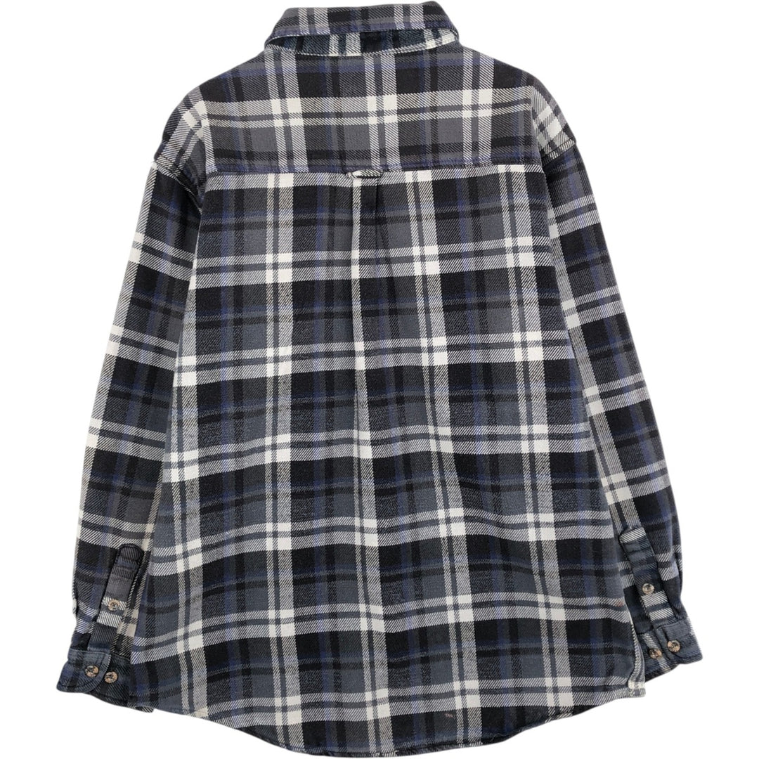 FIELD and STREAM Long-Sleeve Flannel Check Shirt, Men's Size XL (approx.) cotton gray type Vintage Second Hand