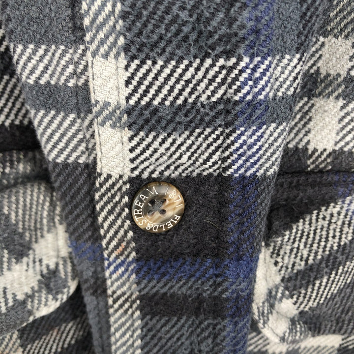 FIELD and STREAM Long-Sleeve Flannel Check Shirt, Men's Size XL (approx.) cotton gray type Vintage Second Hand