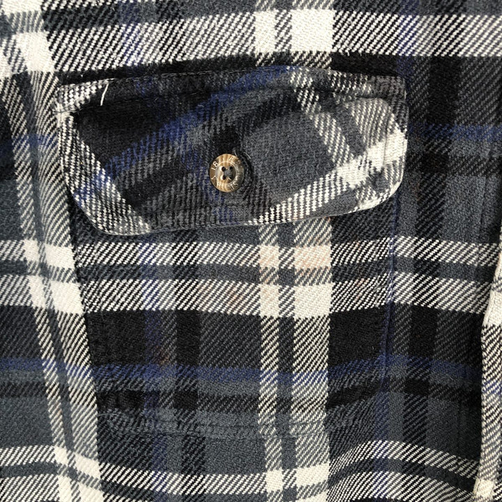 FIELD and STREAM Long-Sleeve Flannel Check Shirt, Men's Size XL (approx.) cotton gray type Vintage Second Hand