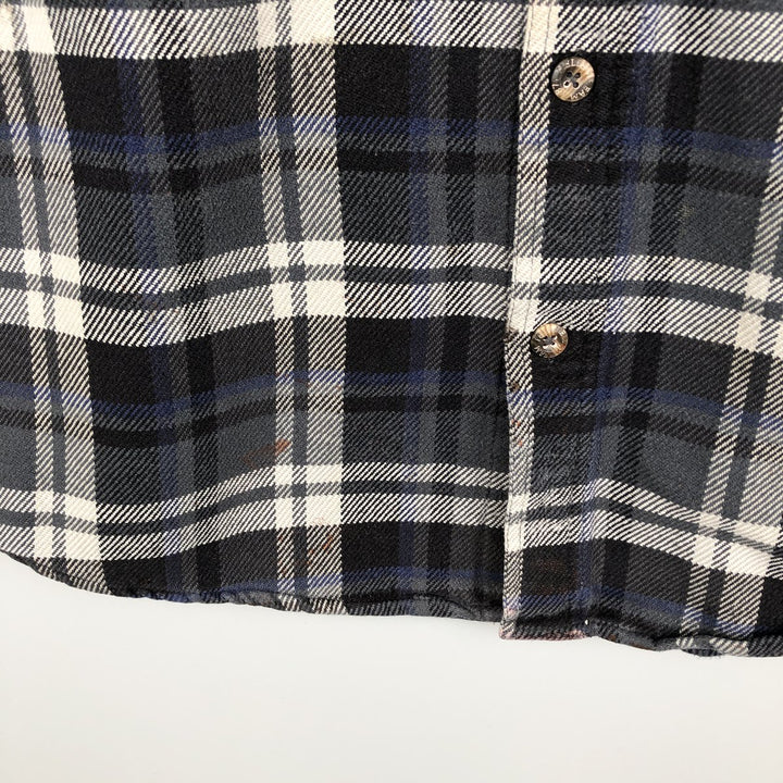 FIELD and STREAM Long-Sleeve Flannel Check Shirt, Men's Size XL (approx.) cotton gray type Vintage Second Hand