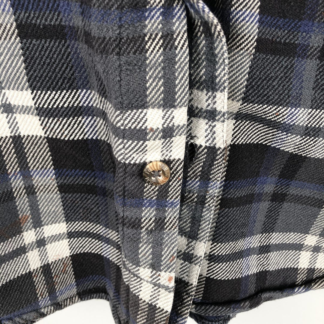 FIELD and STREAM Long-Sleeve Flannel Check Shirt, Men's Size XL (approx.) cotton gray type Vintage Second Hand