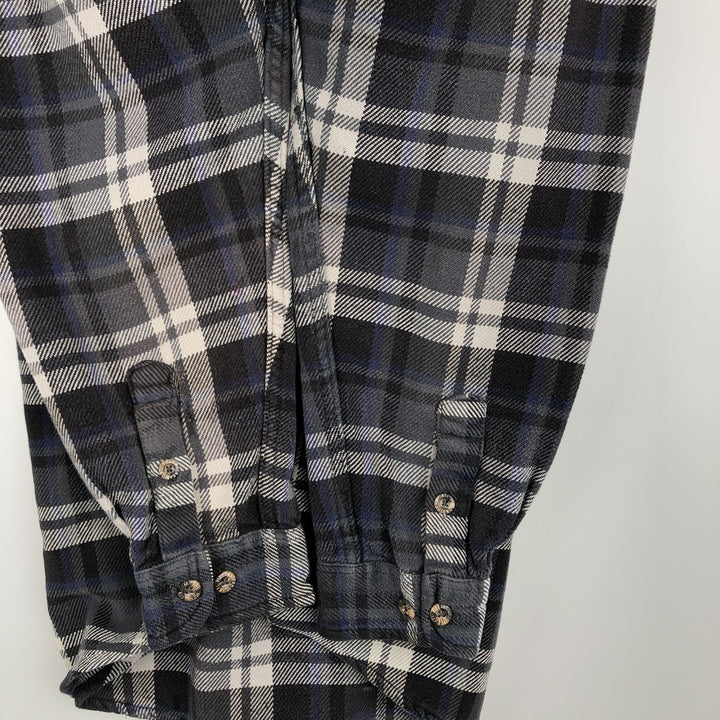 FIELD and STREAM Long-Sleeve Flannel Check Shirt, Men's Size XL (approx.) cotton gray type Vintage Second Hand
