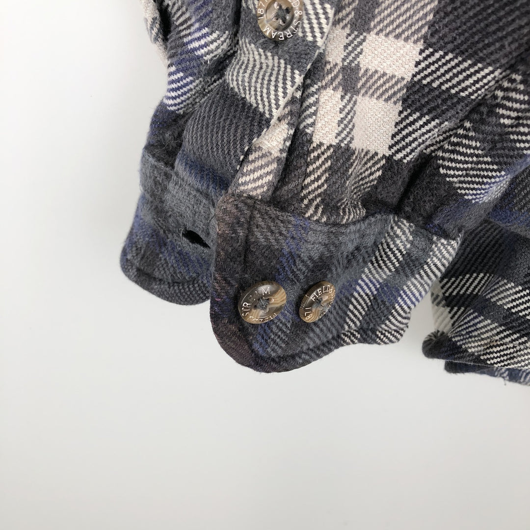 FIELD and STREAM Long-Sleeve Flannel Check Shirt, Men's Size XL (approx.) cotton gray type Vintage Second Hand