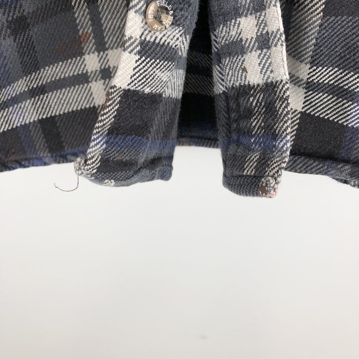 FIELD and STREAM Long-Sleeve Flannel Check Shirt, Men's Size XL (approx.) cotton gray type Vintage Second Hand