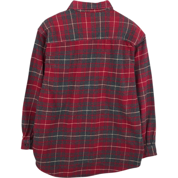 SCHMIDT Long Sleeve Flannel Check Shirt, Men's Size XL cotton red type Vintage Second Hand