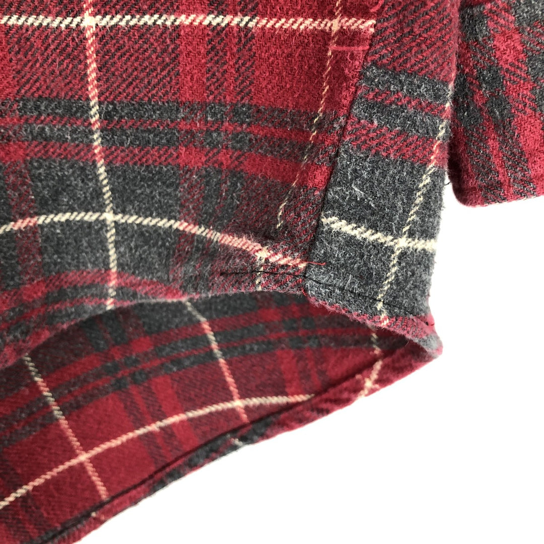 SCHMIDT Long Sleeve Flannel Check Shirt, Men's Size XL cotton red type Vintage Second Hand