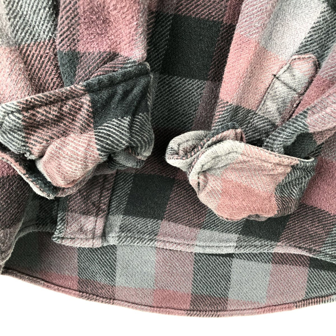 ORVIS Long Sleeve Heavy Flannel Check Shirt, Men's Size L cotton purple type Vintage Second Hand