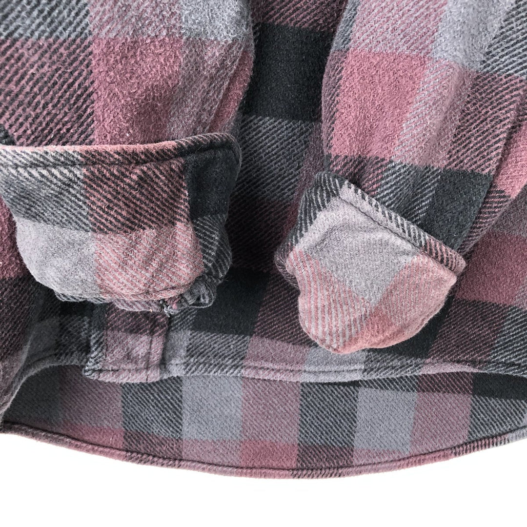 ORVIS Long Sleeve Heavy Flannel Check Shirt, Men's Size L cotton purple type Vintage Second Hand