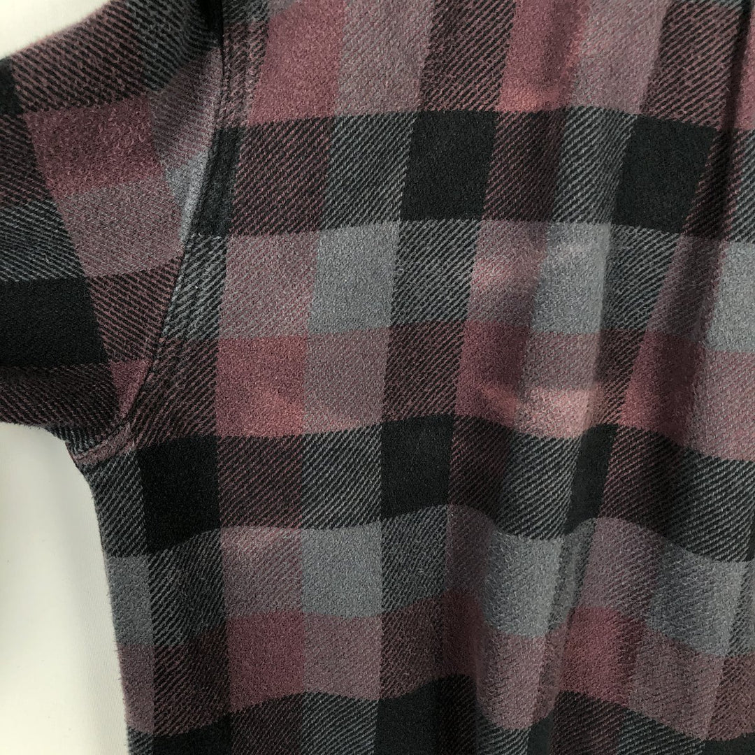 ORVIS Long Sleeve Heavy Flannel Check Shirt, Men's Size L cotton purple type Vintage Second Hand