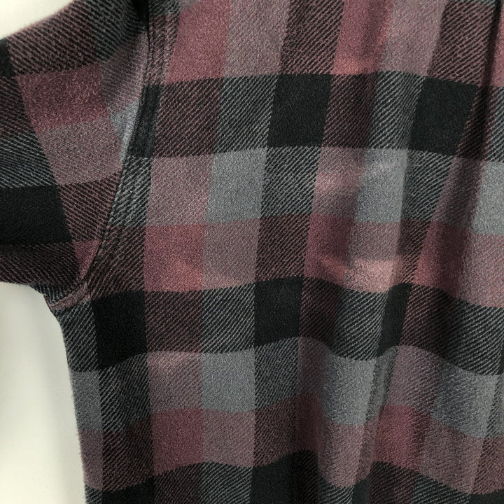 ORVIS Long Sleeve Heavy Flannel Check Shirt, Men's Size L cotton purple type Vintage Second Hand