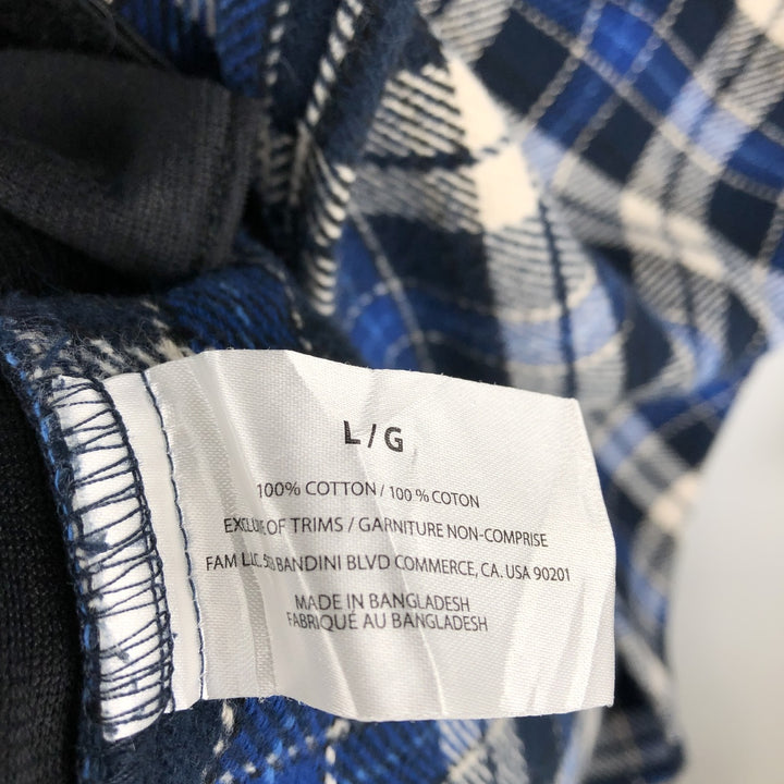ORVIS Long Sleeve Flannel Check Shirt, Men's Size L cotton navy blue type Vintage Second Hand