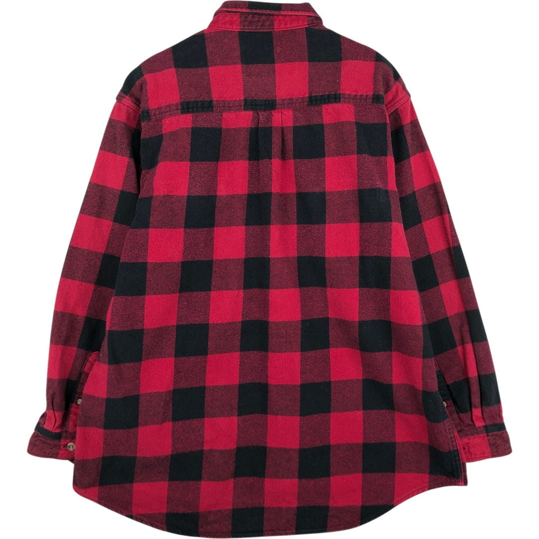 FIELD and STREAM Buffalo Check Long Sleeve Flannel Check Shirt, Men's XL cotton red type Vintage Second Hand