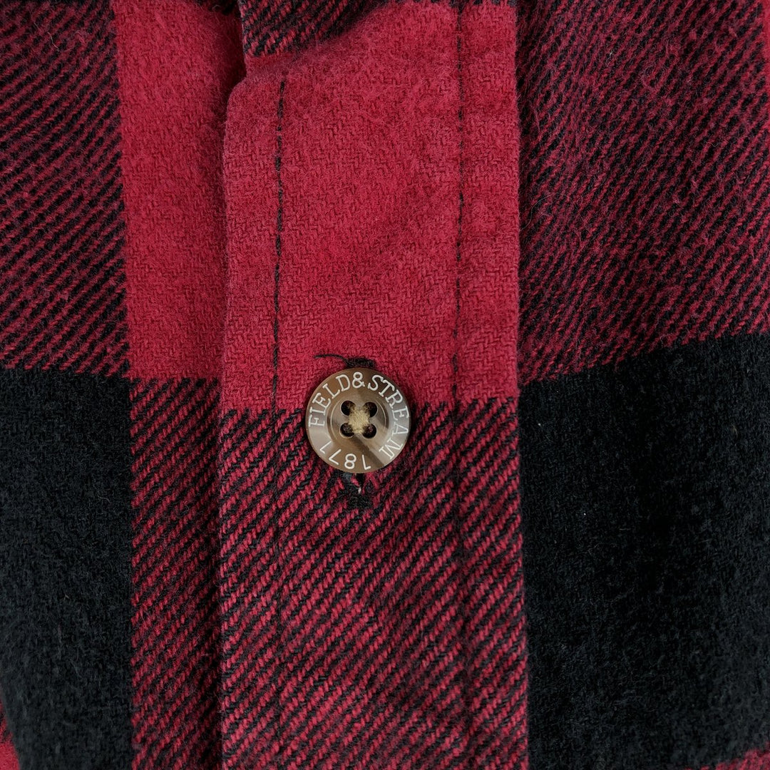 FIELD and STREAM Buffalo Check Long Sleeve Flannel Check Shirt, Men's XL cotton red type Vintage Second Hand