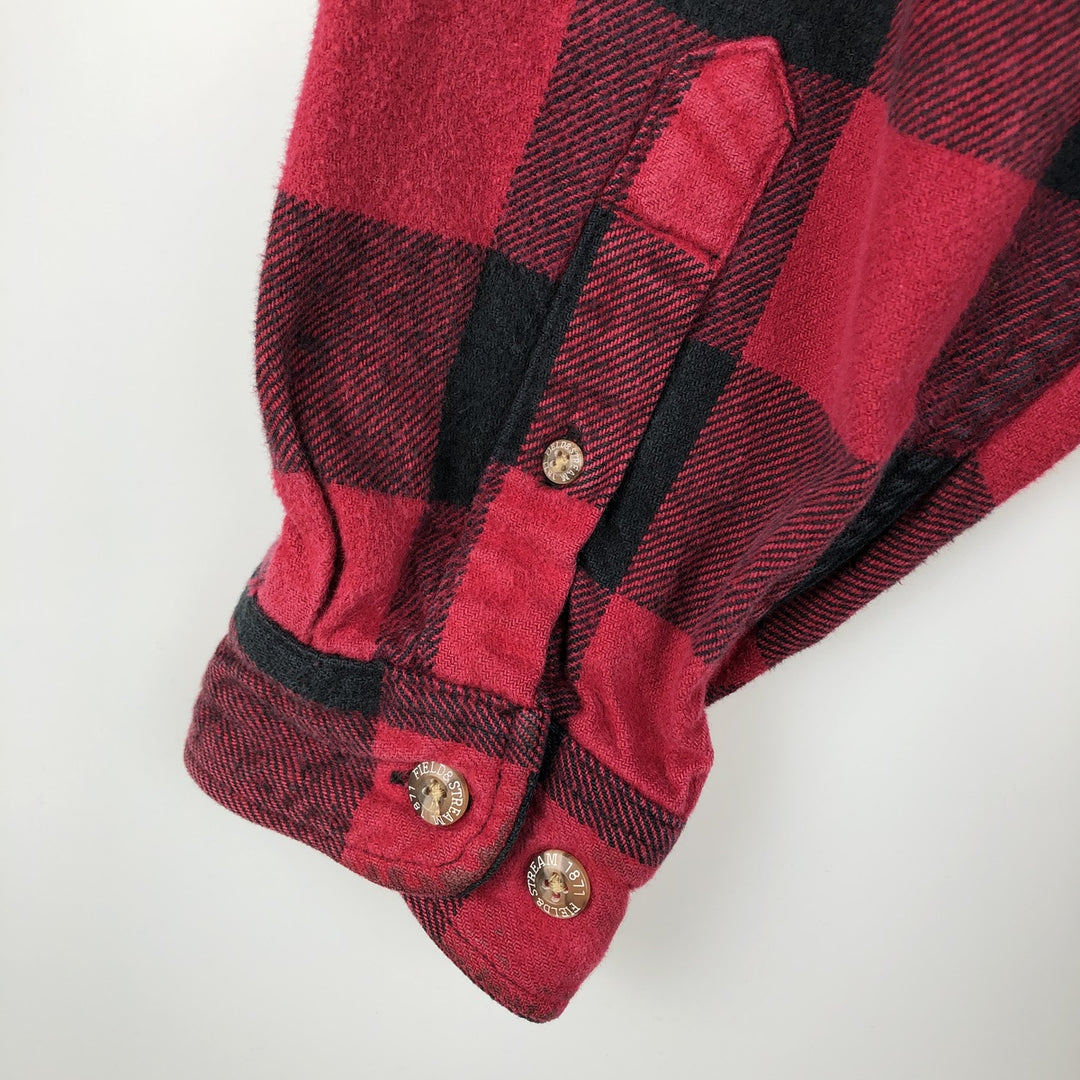 FIELD and STREAM Buffalo Check Long Sleeve Flannel Check Shirt, Men's XL cotton red type Vintage Second Hand