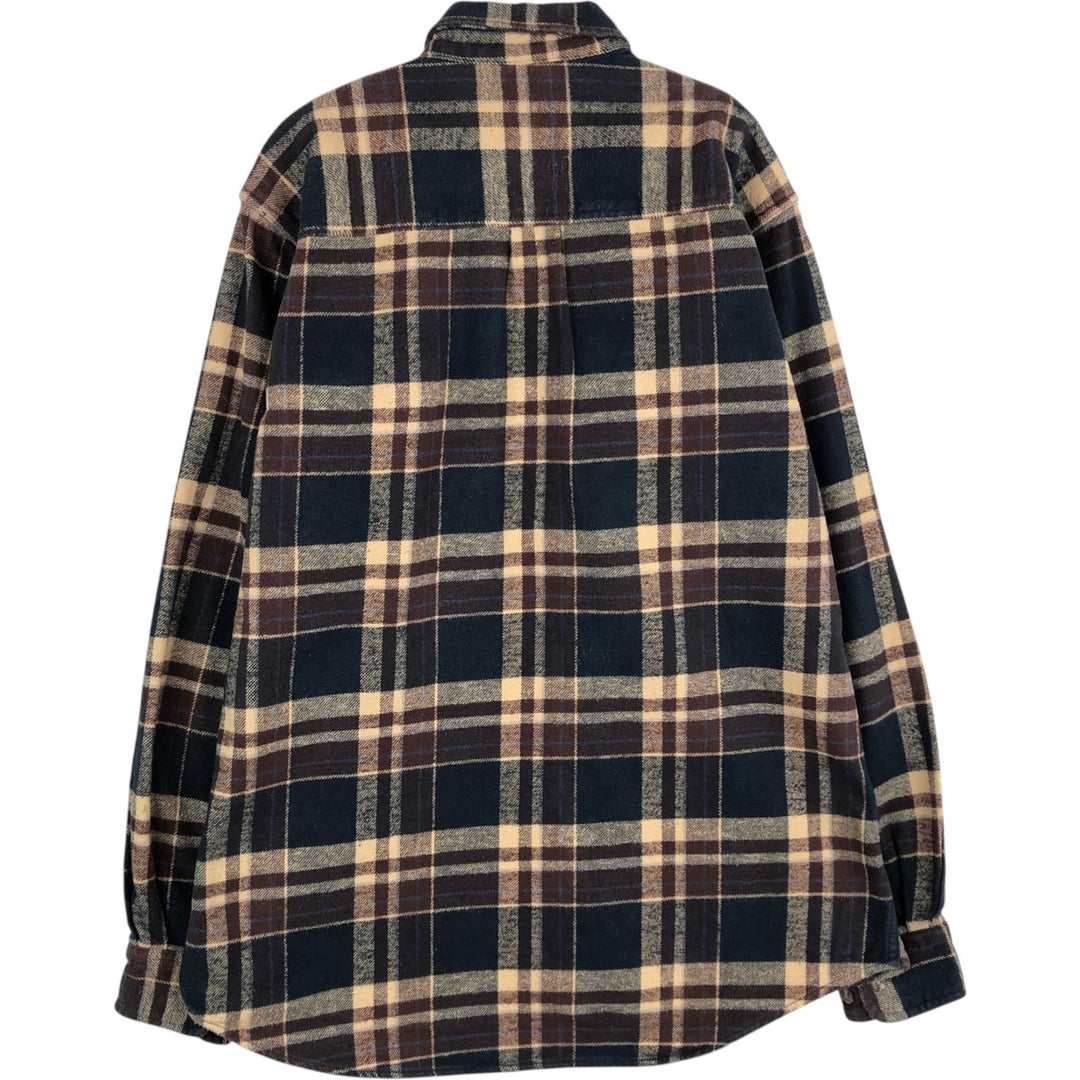 FIELD and STREAM Long Sleeve Flannel Check Shirt, Men's Size L cotton Beige type Vintage Second Hand