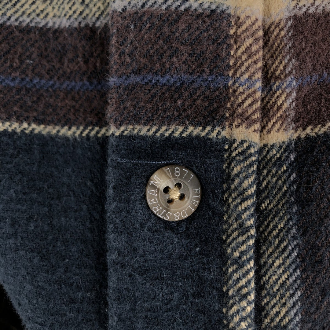 FIELD and STREAM Long Sleeve Flannel Check Shirt, Men's Size L cotton Beige type Vintage Second Hand
