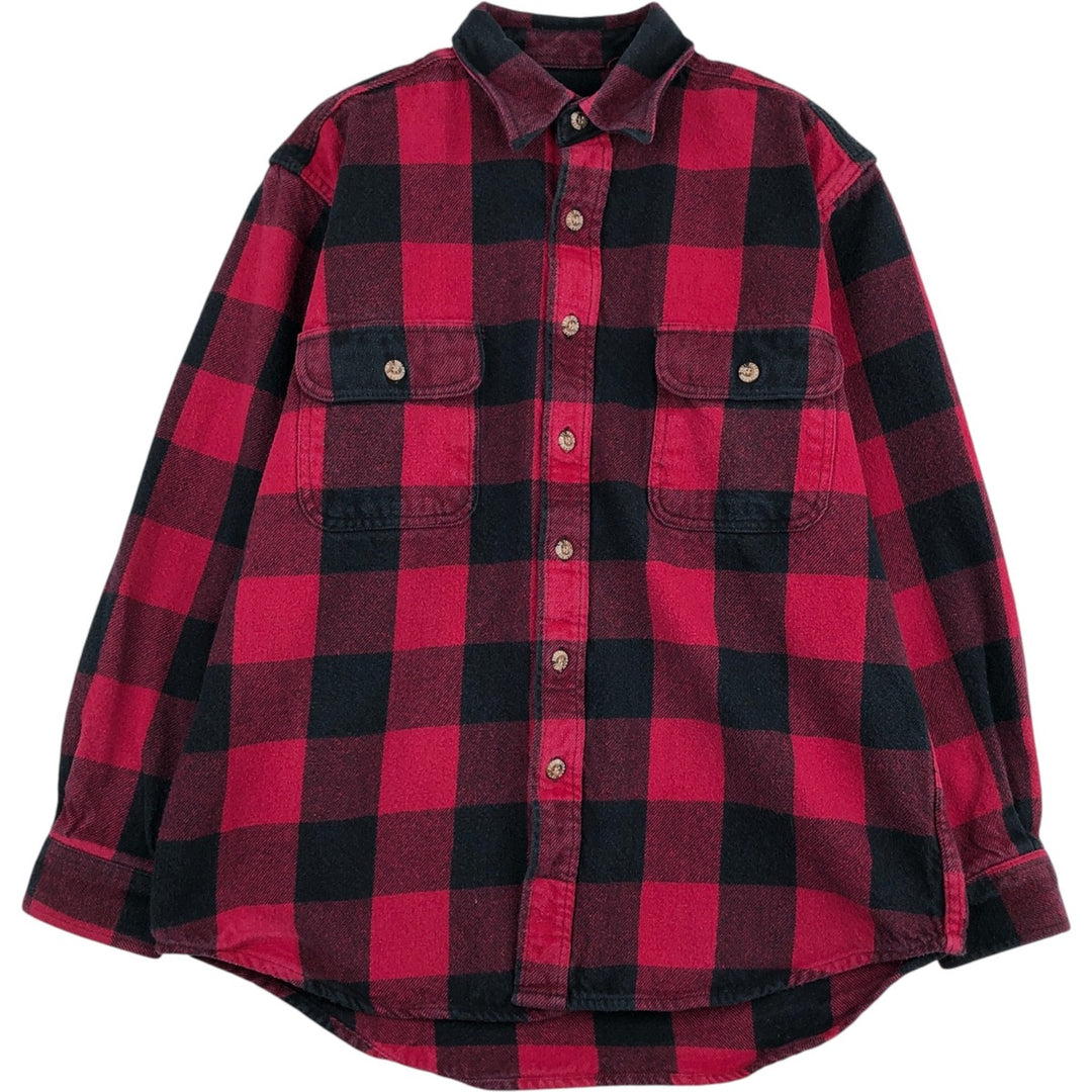 Field and Stream Buffalo Check Long Sleeve Flannel Check Shirt, Men's Size Medium cotton red type Vintage Second Hand