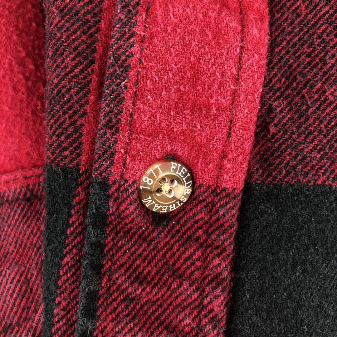 Field and Stream Buffalo Check Long Sleeve Flannel Check Shirt, Men's Size Medium cotton red type Vintage Second Hand