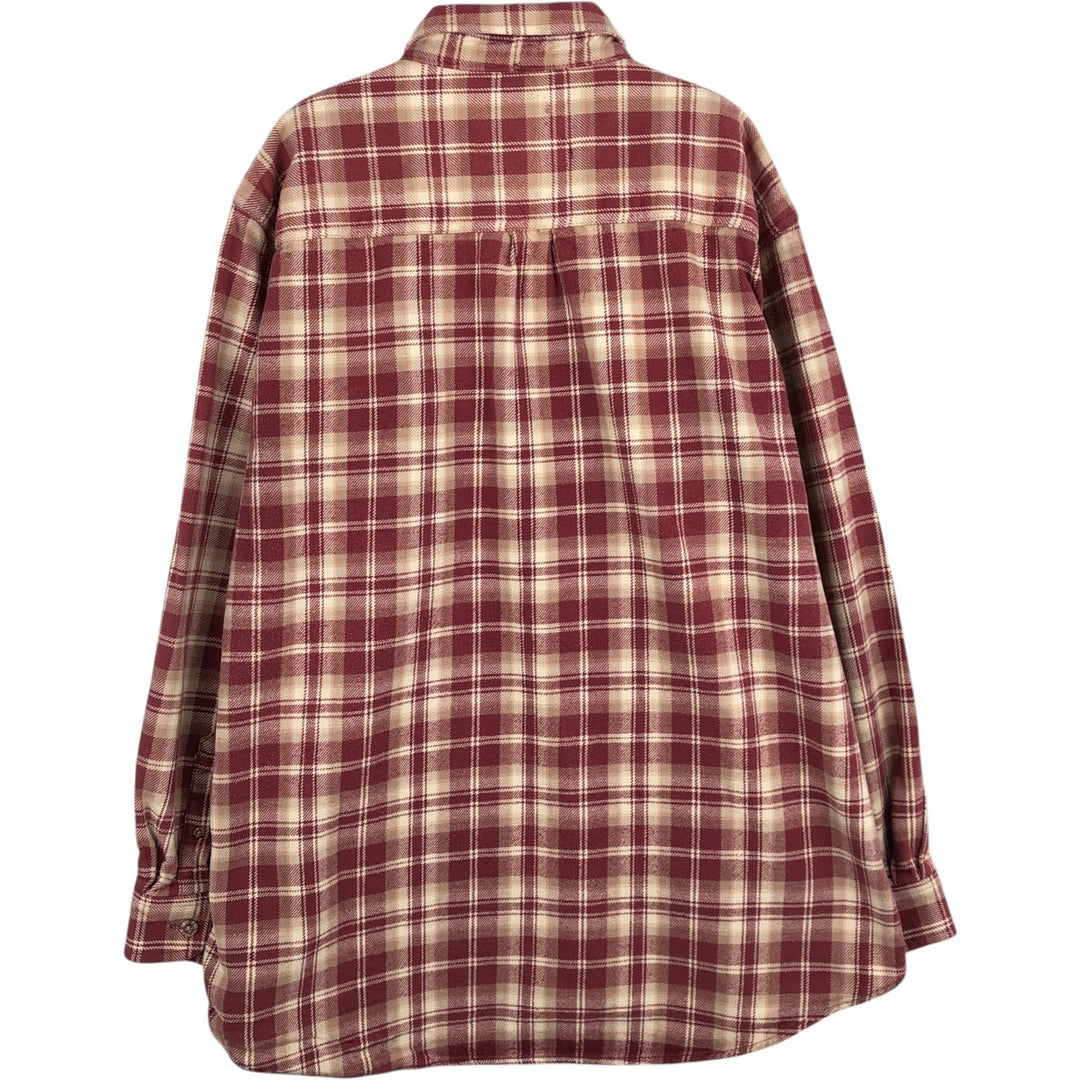 FIELD and STREAM Long Sleeve Flannel Check Shirt, Men's Size L cotton red type Vintage Second Hand