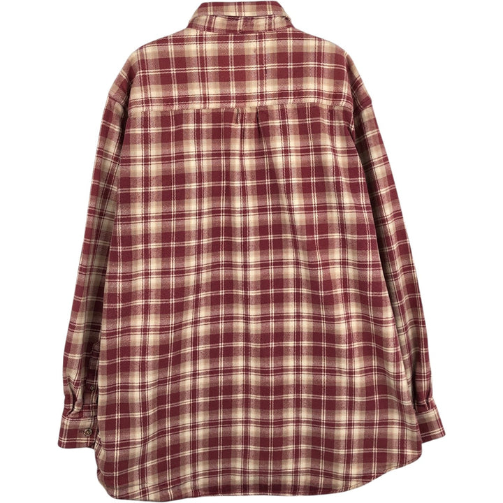 FIELD and STREAM Long Sleeve Flannel Check Shirt, Men's Size L cotton red type Vintage Second Hand