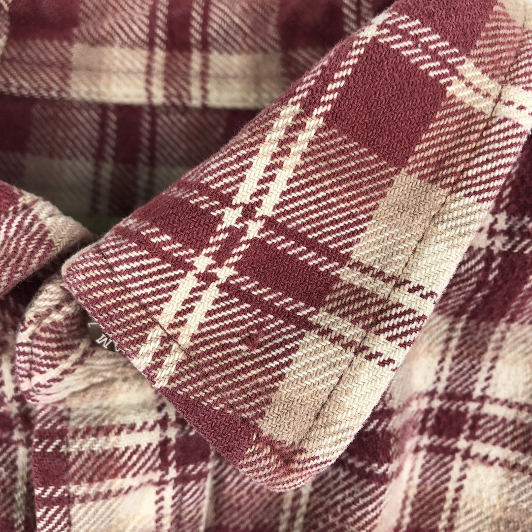 FIELD and STREAM Long Sleeve Flannel Check Shirt, Men's Size L cotton red type Vintage Second Hand