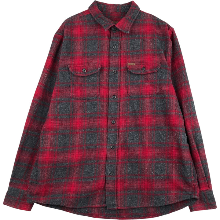 ORVIS Long Sleeve Flannel Check Shirt, Men's XL Size cotton gray type Vintage Second Hand