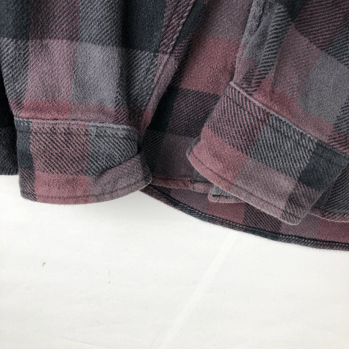 ORVIS Long Sleeve Heavy Flannel Check Shirt, Men's Size L cotton purple type Vintage Second Hand