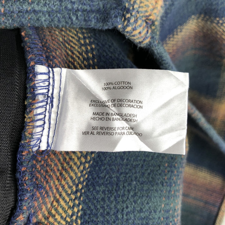 ORVIS Ombre Check Long Sleeve Flannel Check Shirt, Men's M Size cotton navy blue type Vintage Second Hand