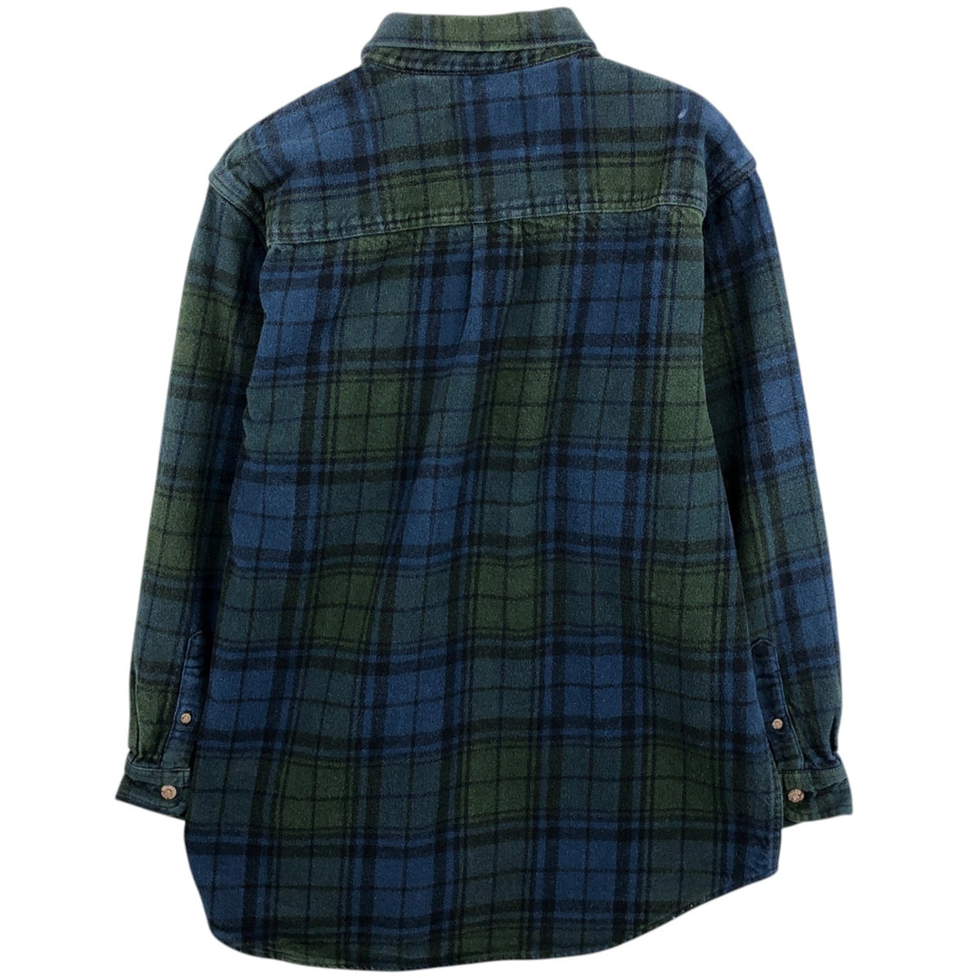 Field and Stream Long Sleeve Flannel Check Shirt, Men's XL cotton navy blue type Vintage Second Hand