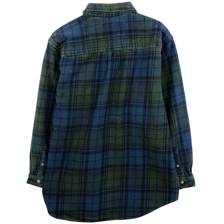 Field and Stream Long Sleeve Flannel Check Shirt, Men's XL cotton navy blue type Vintage Second Hand
