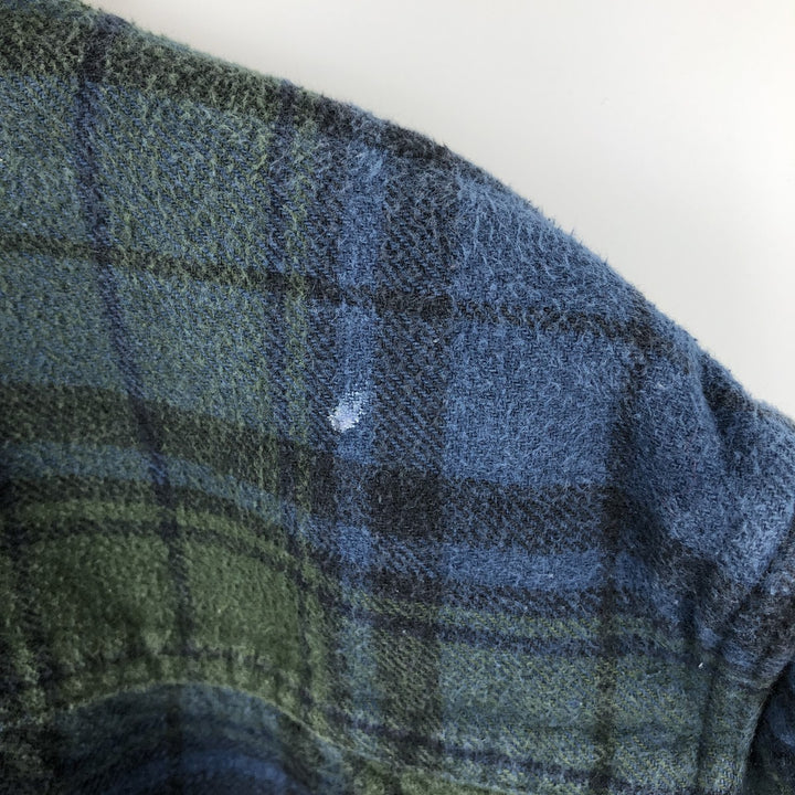 Field and Stream Long Sleeve Flannel Check Shirt, Men's XL cotton navy blue type Vintage Second Hand