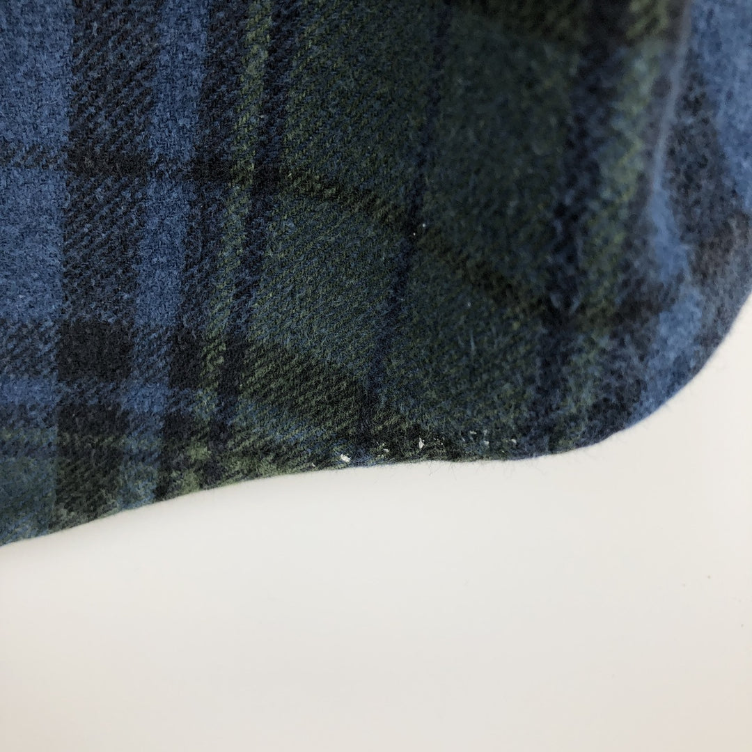 Field and Stream Long Sleeve Flannel Check Shirt, Men's XL cotton navy blue type Vintage Second Hand