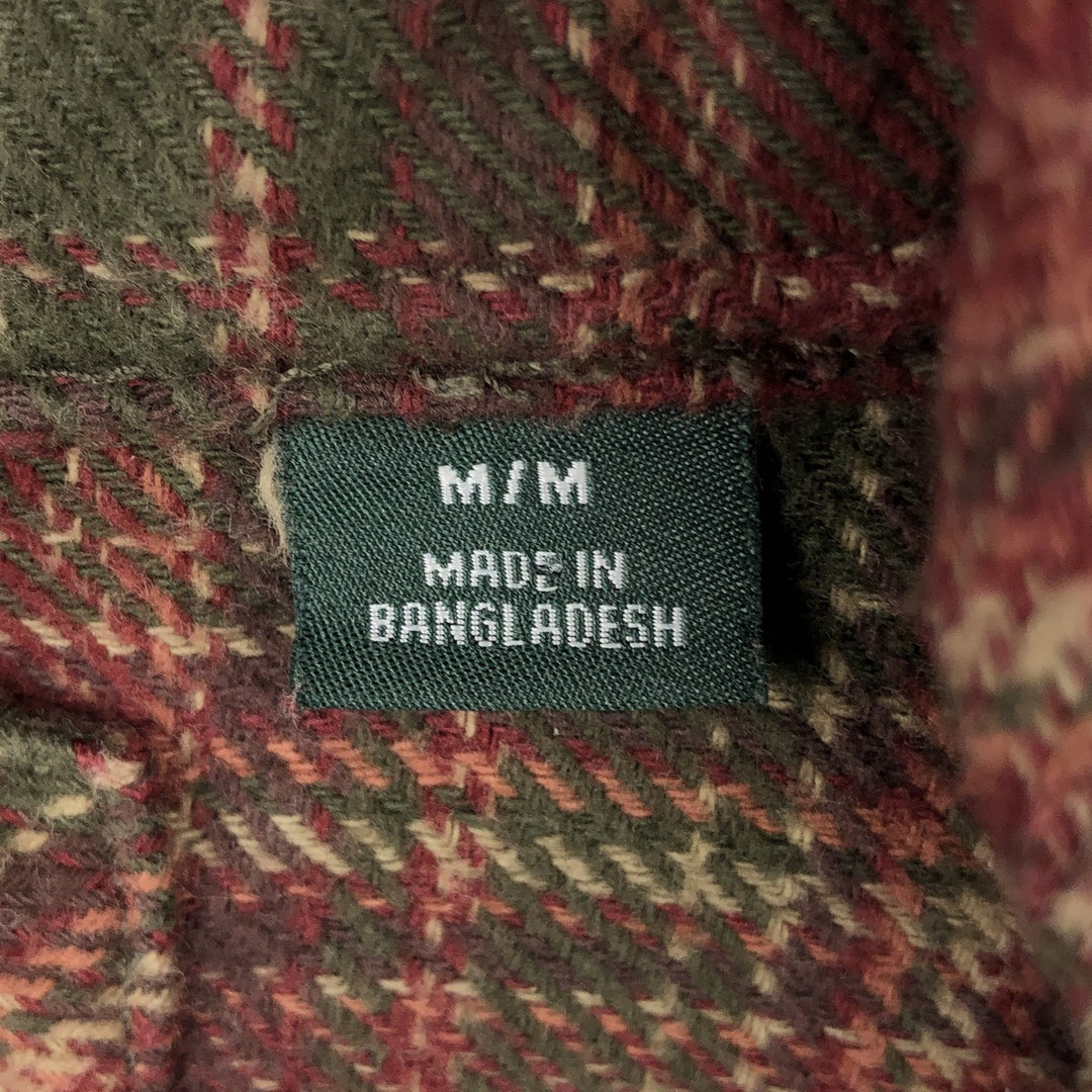 ORVIS Long Sleeve Flannel Check Shirt, Men's Size M cotton red type reddish brown Vintage Second Hand