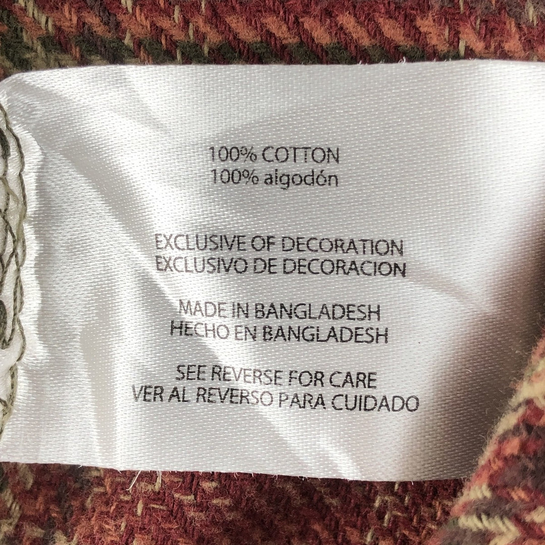 ORVIS Long Sleeve Flannel Check Shirt, Men's Size M cotton red type reddish brown Vintage Second Hand